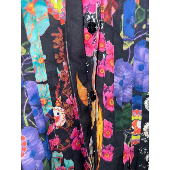 Cynthia Rowley Pleated Button Up Flutter Sleeve Dress Multi Size Medium Long - Picture 11 of 11